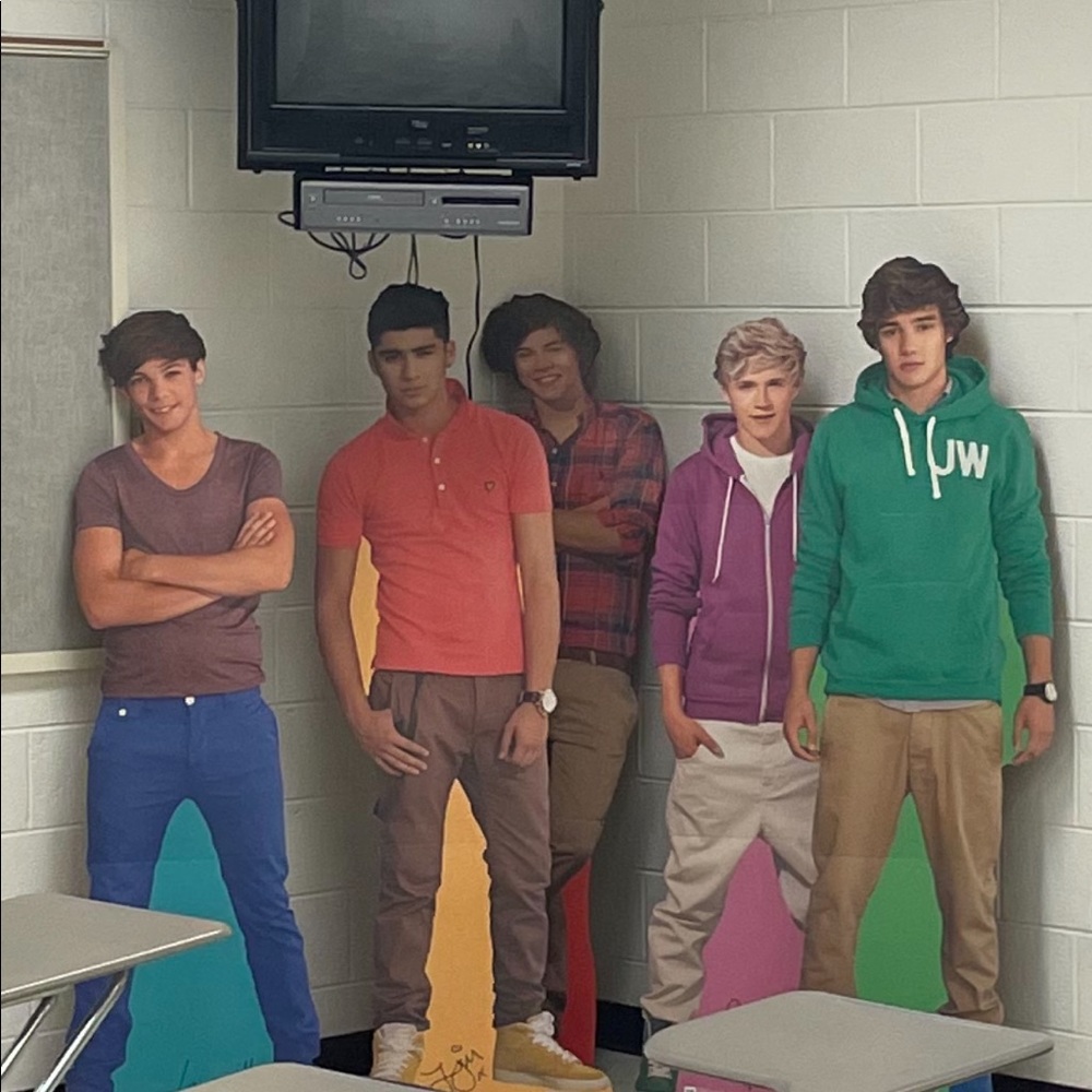 One Direction cardboard cut outs. Full set.